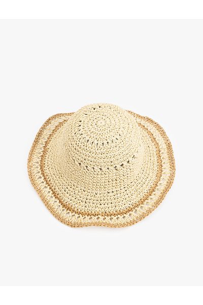 Koton Textured Straw Bucket Hat