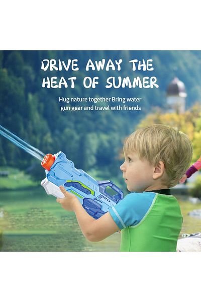 Flippy Water Blaster for Kids, Tank, For Pool/Beach, Flippy, 6 years+, 4 Nozzles, Blue, 1500ML