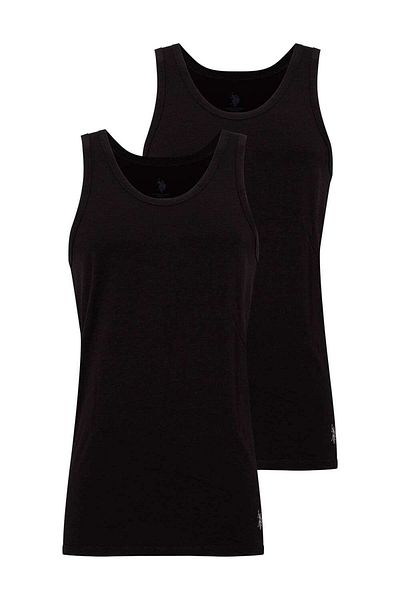 U.S. Polo Assn. U.S. Polo Assn. Men's 2-Piece Undershirt Set 100% Cotton Boxed Shipping - Black - Ilc2.80Q18M8-Isi