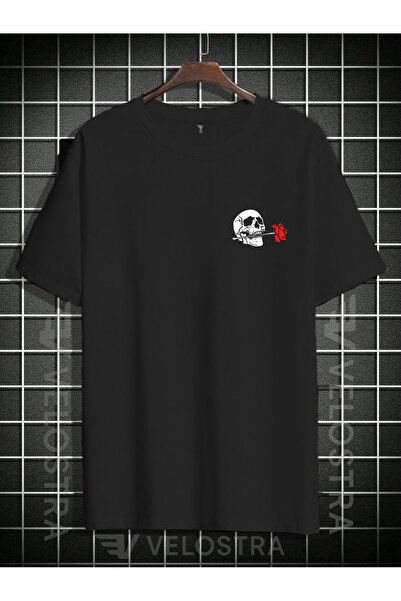 Velostra Craniu minimalist unisex cu imprimeu supradimensionat tricou