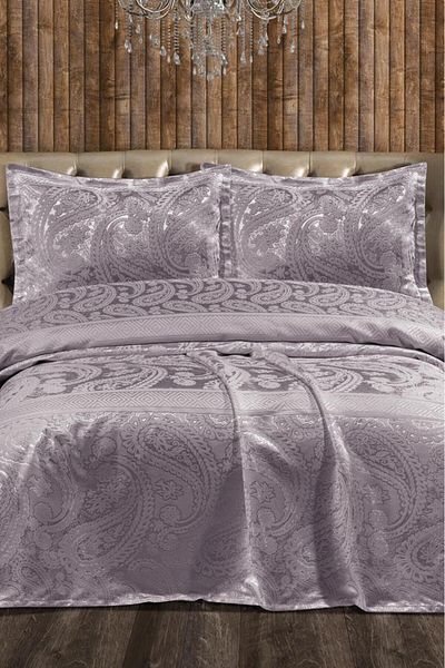 Çeyiz Diyarı Arlina Chenille Double Bedspread 240X260 cm Lilac
