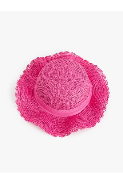 Koton Straw Hat with Stripe Detail