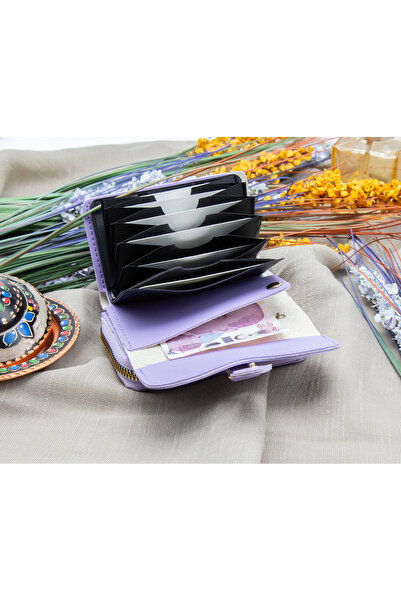 Womancraft Defne Women's Wallet with Zippered Accordion Paper and Coin Compartment