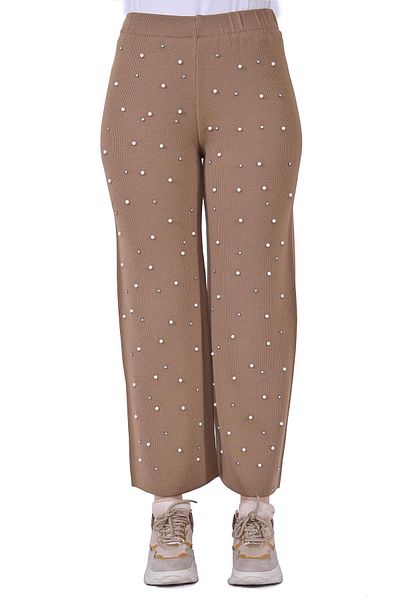 Invee Πλεκτό Παντελόνι Pearl Camel