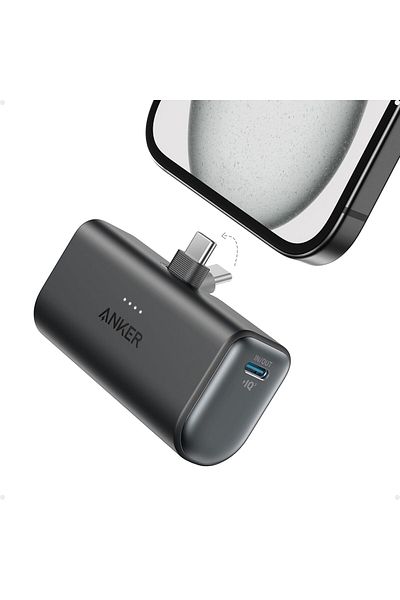 Anker Power Bank 621 Core 22.5W, USB C Integrated Connector by Anker, Black Color