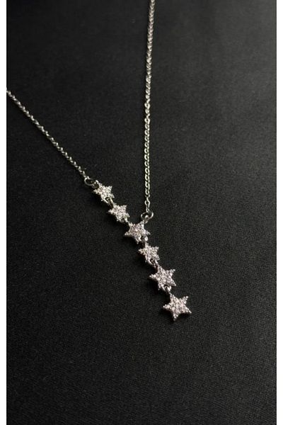 Ervalina Shooting Star Motif Zircon Y Steel Necklace