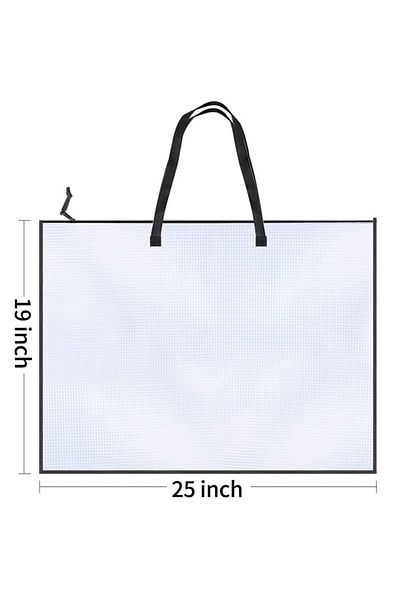Choice 19x25 Inch Art Portfolio Bag with Handle & Zipper, Vinyl Mesh Folder Organizer for Bulletin Board...