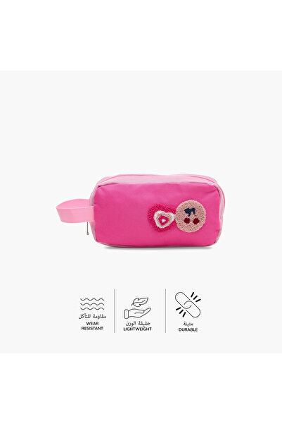 Juniors Colourblock Applique Detail Pencil Pouch with Zip Closure
