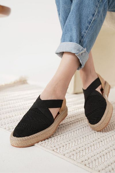 Zerenyus Sandale confortabile pentru femei Rosa Premium Linen Negru