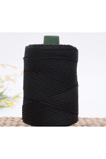 Choice حزام برباط مصنوع يدويًا من حبل ملتوي أسود اللون مقاس 3 مم، مصنوع من خي...