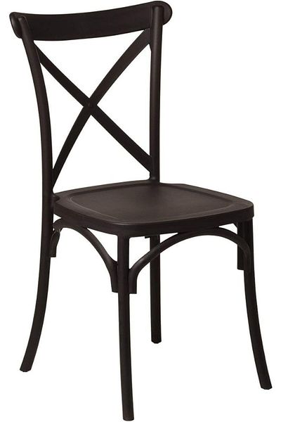 rexa Black Stackable Garden Chair – Durable Outdoor Seating for Patio & Lawn