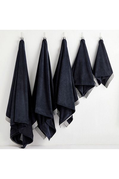REEFI Royal Black Rustic Large Body Towel (80*160 cm)