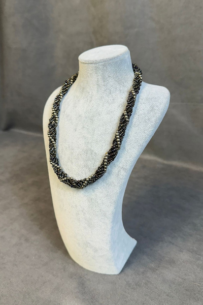 Uretti - Tuğba 9352 3815 Handmade Gray Sand Bead Necklace