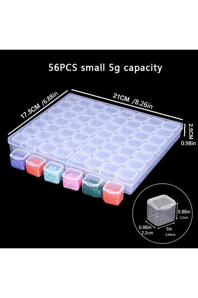 Choice 56PCS 5g capacity Multifunctional Independent Transparent Packaging Box Set Suitable for Rice Beads,