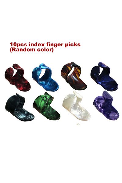 Choice 10pcs Index finger 10pcs Celluloid Guitar Finger Picks Thumb/Index Sizes Fingerstyle Protector Anti-