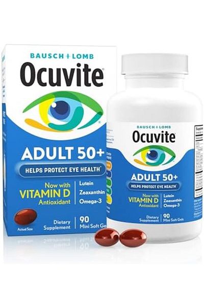 Bausch & Lomb Ocuvite, Eye Vitamin and Dietary Supplement for people aged 50 and above, 90 gel capsu