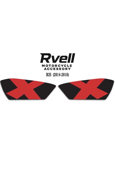 MKARAKAN Rvell Yamaha R25 (2014-2018) Uyumlu Far Sticker X Kırmızı