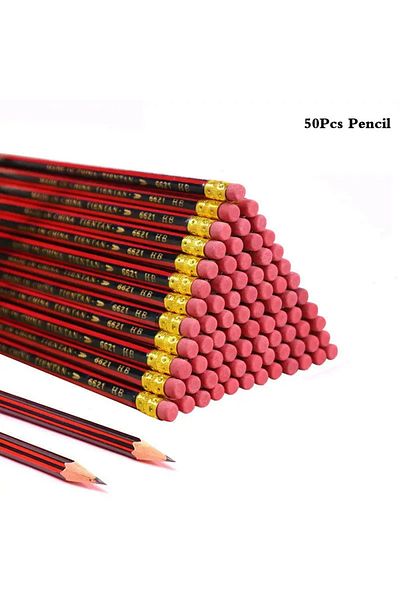 Choice أقلام رسم خشبية HB 50 قطعة 30/50/100 قطعة / المجموعة أقلام رسم خشبية HB مع ممحاة رسم للأطفال