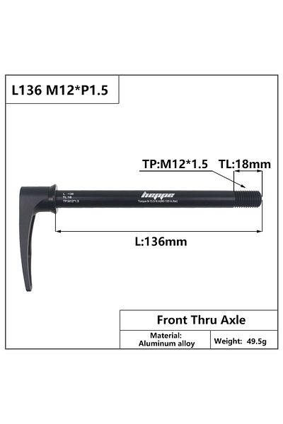 Choice L136 M12x1.5 TL18 HEPPE MTB Road Bike Thru Axle 12x142 12x148 Quick Release 12x100 12x110 Front Fork