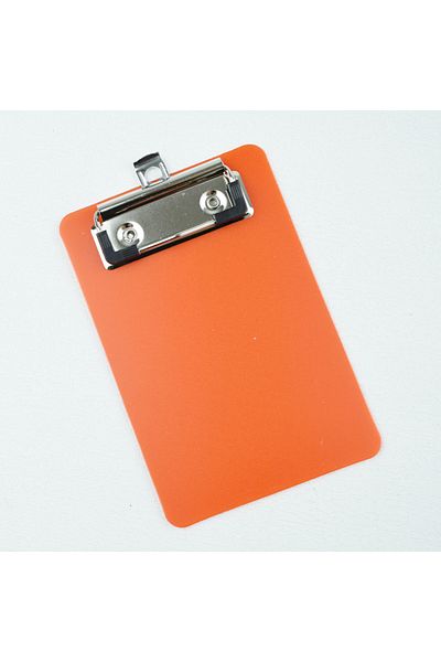 Choice Orange Portable Multi-Function Clipboard Organizer: Hangable Mini Plastic Note Holder for Home Offic