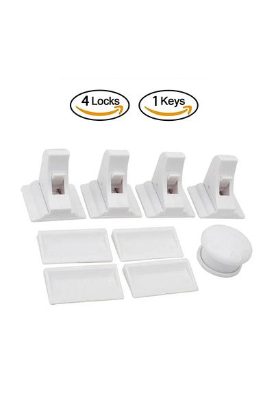 Choice 4 locks 1 key Keep Your Kids Safe with Magnetic Children's Lock: Ideal Drawer & Cabinet Door Safety