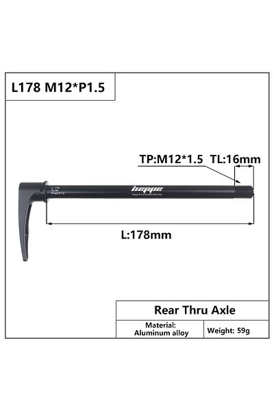 Choice L178 M12x1.5 TL16 HEPPE MTB Road Bike Thru Axle 12x142 12x148 Quick Release 12x100 12x110 Front Fork