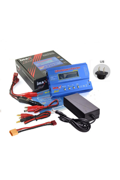 Choice3 شاحن بطاريات iMAX B6 بقوة 80 واط و6 أمبير مع محول أمريكي، متوافق مع ب...