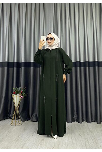 beyhanlı TAŞ DETAYLI BÜYÜK BEDEN FERACE