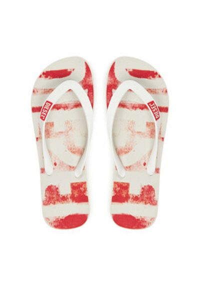 Diesel Men's Flip-Flops white DIESEL-Y03601P4070 H5699 HIGH RISK RED/WHITE