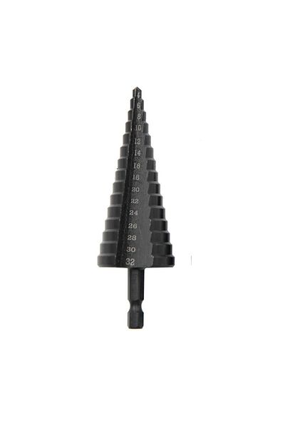 Choice Hexagonal handle 1PC black 4-32mm Hexagonal Shank Straight Groove Black Step Drill Bit 4-32mm Enlarg