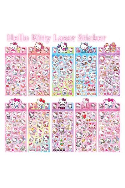 JOY TOP Random 20Pcs 20Pcs Kawaii Sanrio Hello Kitty Anime Sticker Cartoon Laser Diy Stickers Phone Laptop W
