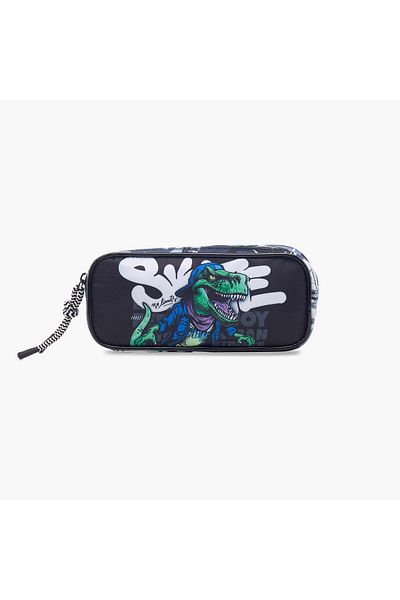 Juniors Dinosaur Print Pencil Pouch with Zip Closure