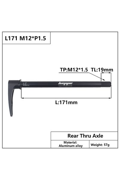 Choice L171 M12x1.5 TL19 HEPPE MTB Road Bike Thru Axle 12x142 12x148 Quick Release 12x100 12x110 Front Fork
