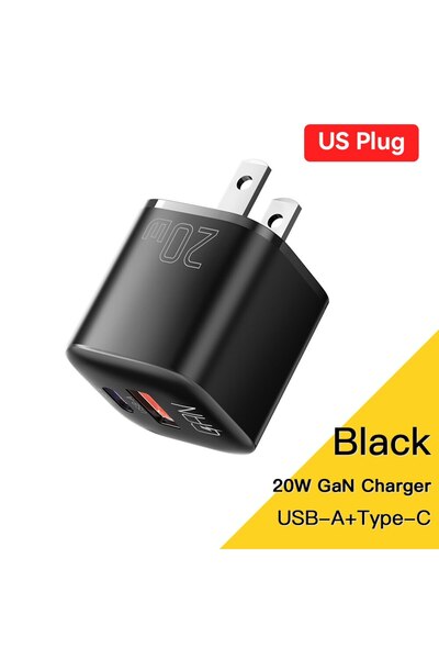 essager Choice US Black 20W GaN USB Type C Charger PD Fast Charge Phone QC 3....