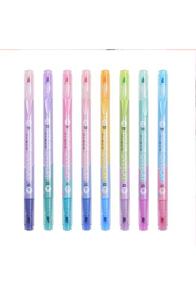 Choice 8pcs 8pcs Double-ended Magic Color Changing Highlighter Pen Set, Student Diary Scrapbook Painting DI