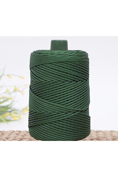 Choice21 حبل قطن ملون أخضر داكن 3 مم، حبل مجدول منسوج، خيط مجوف، حرف يدوية زخ...
