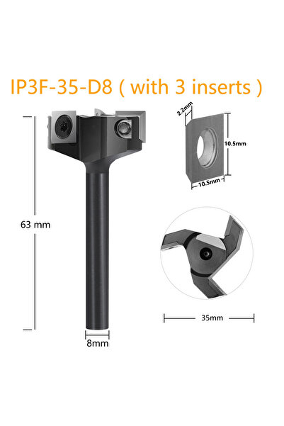 Choice1 IP3F-35-D8 Dreanique 3-Flute Wood Planer Bit 35mm 60mm Cutting Diamet...