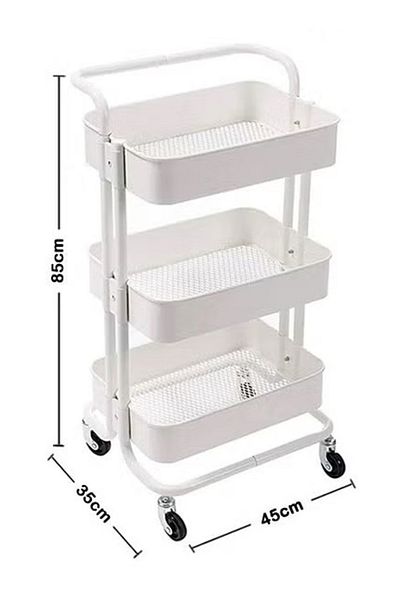 Cady One Multi-purpose vegetable cart with wheels, white, 85x45x35cm