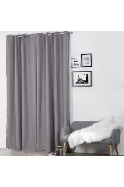Atmosphera 8-Eyelet Insulating Standard Curtain Light Grey