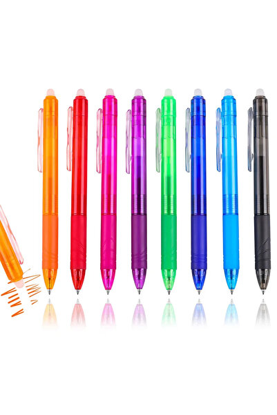Choice مجموعة أقلام متنوعة 0.7 مم، 8 قطع، 8 ألوان، قلم جل سحري قابل للسحب وال...