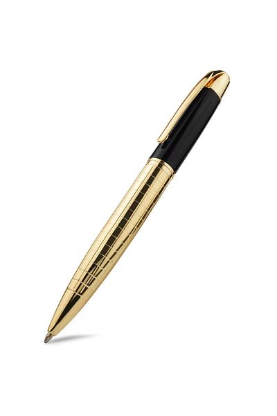 Choice Style D Gold STONEGO Capless Ballpoint Pen, Simply Twist Roller Ball Pen Black Gel Ink Medium Point