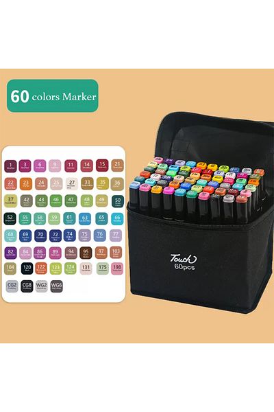 Choice C-60 Colors 12-262 Colores Double Pen Tip Markers Brush Pens Set Painting Highlighter School Art Sup