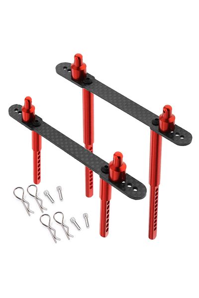 Choice Front and Rear Red RC Car Body Post Mounts Metal Alloy Front and Rear Shell Column for Axial SCX10 I