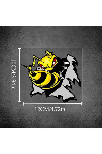 Choice M-12x10CM FNFH-Yellow 1PC Angry Bumblebee Motorcycle Stickers Waterproof for Motorbike Fuel Tank Hel