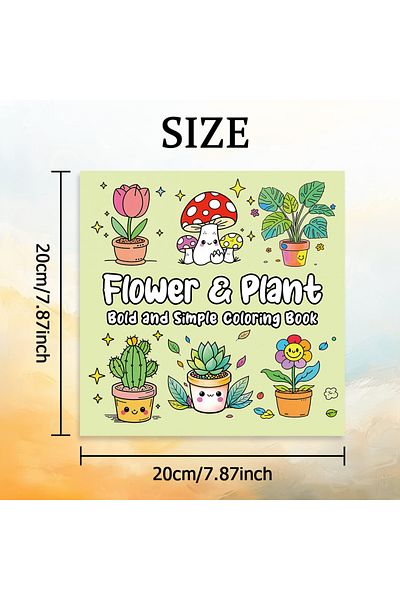 Choice FLOWER & PLANT Bold-easy Patterns Coloring Book for Adults Cute Drawing Book Perfect Gift for Par...