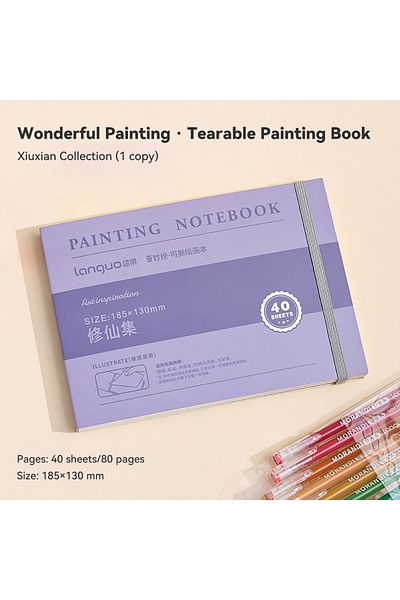 Choice D 185x130mm 40 Sheets Handheld Drawing Notebook Tearable 250g Thick White Cardboard Mini Graffiti Bo