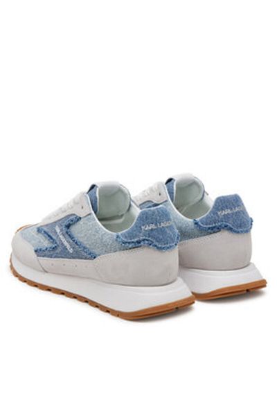 Karl Lagerfeld Women's Sneakers gray KARL LAGERFELD-KL61123A 7TB OFF WHT SUEDE & TXT W/BLUE