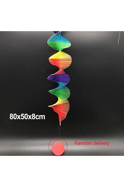Choice Colorful Wood Wind Chimes Rainbow Wind Spinner Mobile Chime Lawn Wind Spiral Party Home Decor Gar...