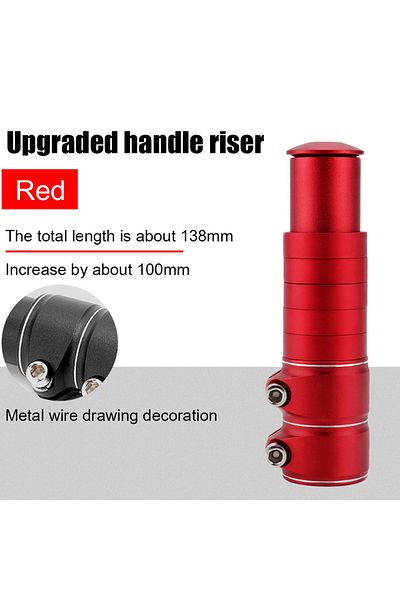 Choice Red 138mm Aluminum Alloy Bike Fork Stem Riser Extender Extension Bicycle Cycling Bike Stem Head Up R