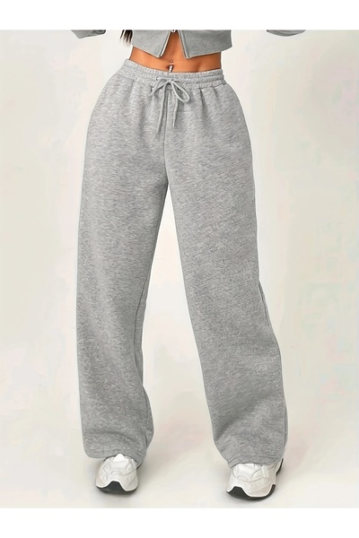 LOSMARY Women's Gray Comfortable Fit Straight Leg Sweatpants